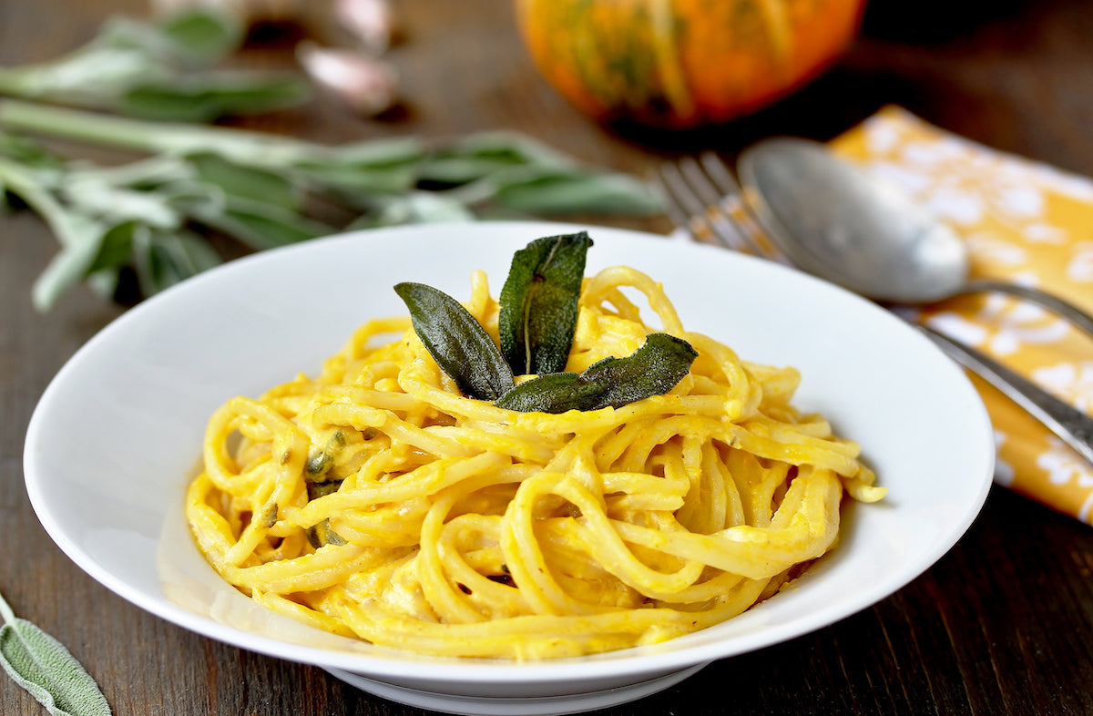 Dairy-Free Creamy Butternut Squash Pasta | MamaSezz Plant-Based Meals