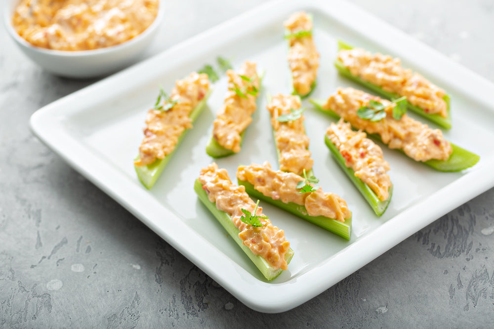 Buffalo Chick'n Salad Celery Boat 