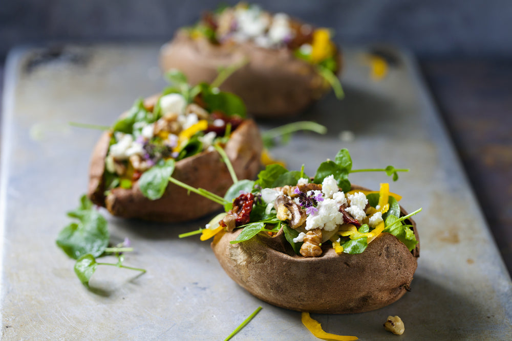 plant based stuffed potatoes