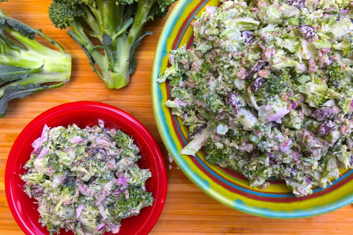 dairy free broccoli raisin salad