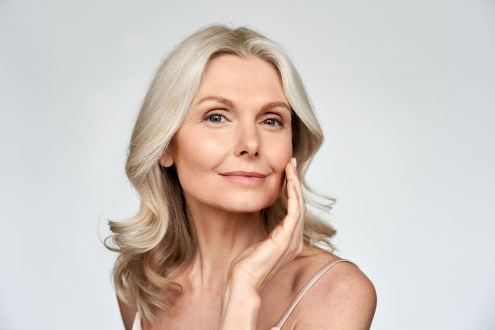 beautiful woman vegetables for glowing skin