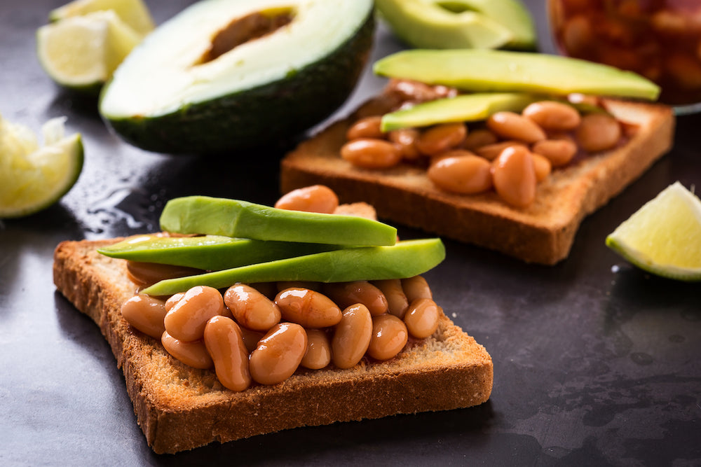 plant based breakfast baked bean toast