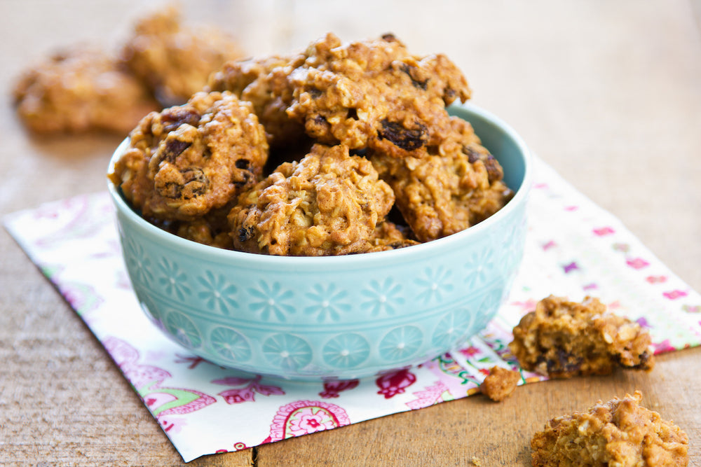 plant based oatmeal raisin cookies