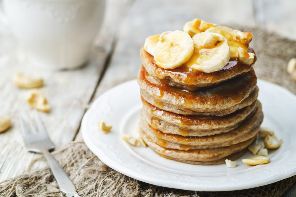 vegan plant based banana pancakes