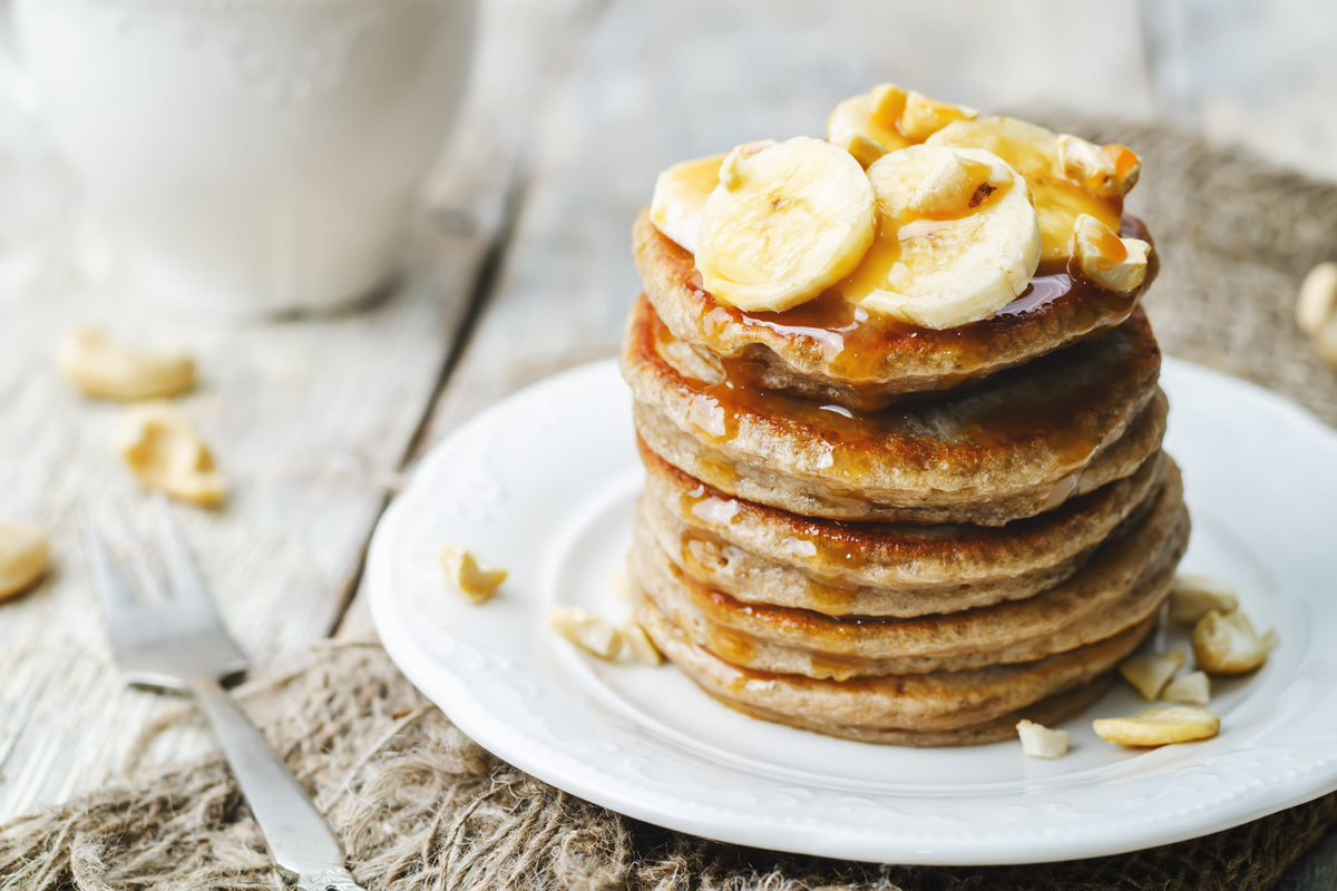 vegan plant based banana pancakes