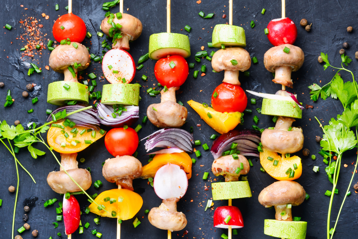 Grilled Vegetable Skewers with Awesome Sauce: A Delicious Vegan Summer Meal for Your Cookout