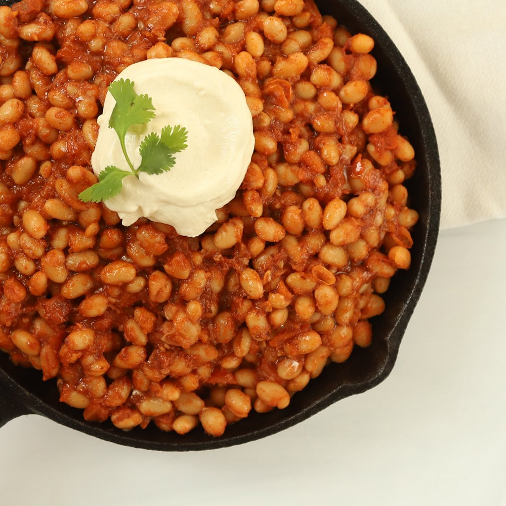 Mama's Baked Beans plant based protein