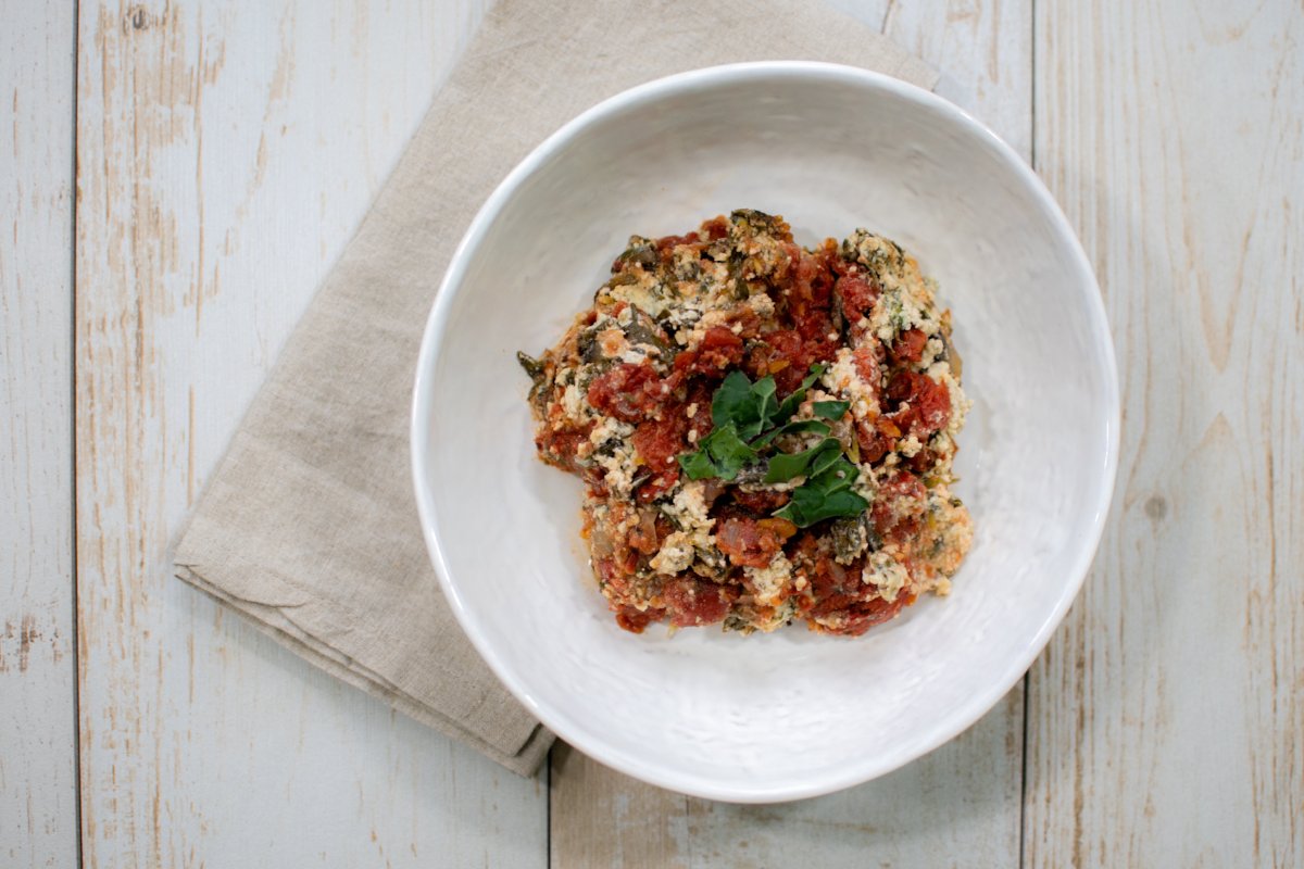 Ricotta Style Mushroom & Tomato Bake