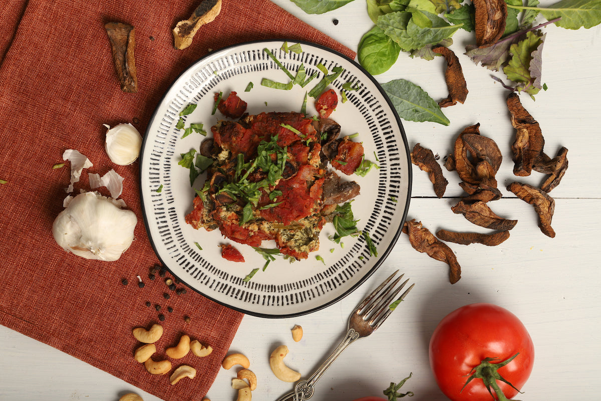 Ricotta Style Mushroom & Tomato Bake
