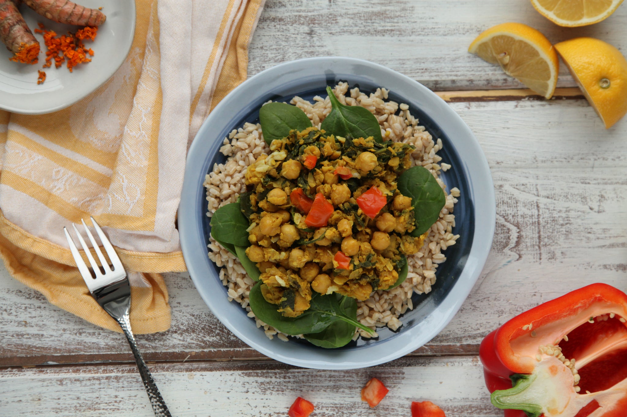 MamaSezz whole food plant based prepared meals Turmeric Chickpea Scramble